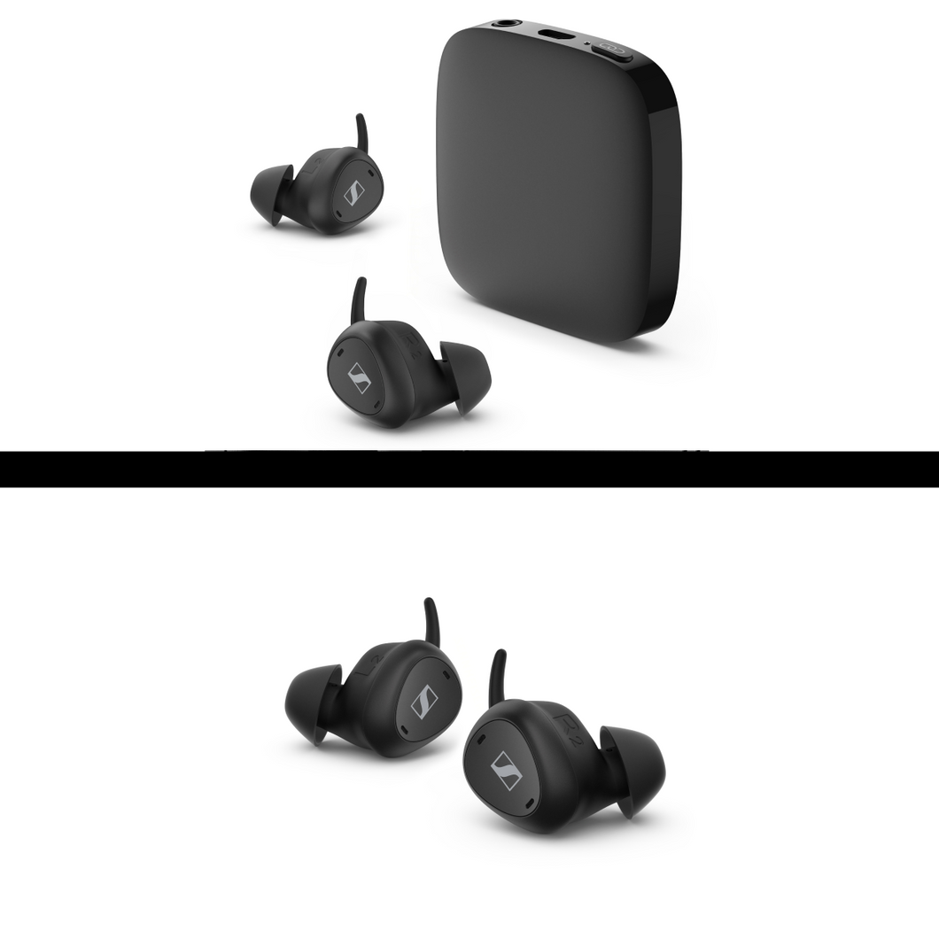 TVC clear set for two 1 transmitter 2 pairs of earbuds In